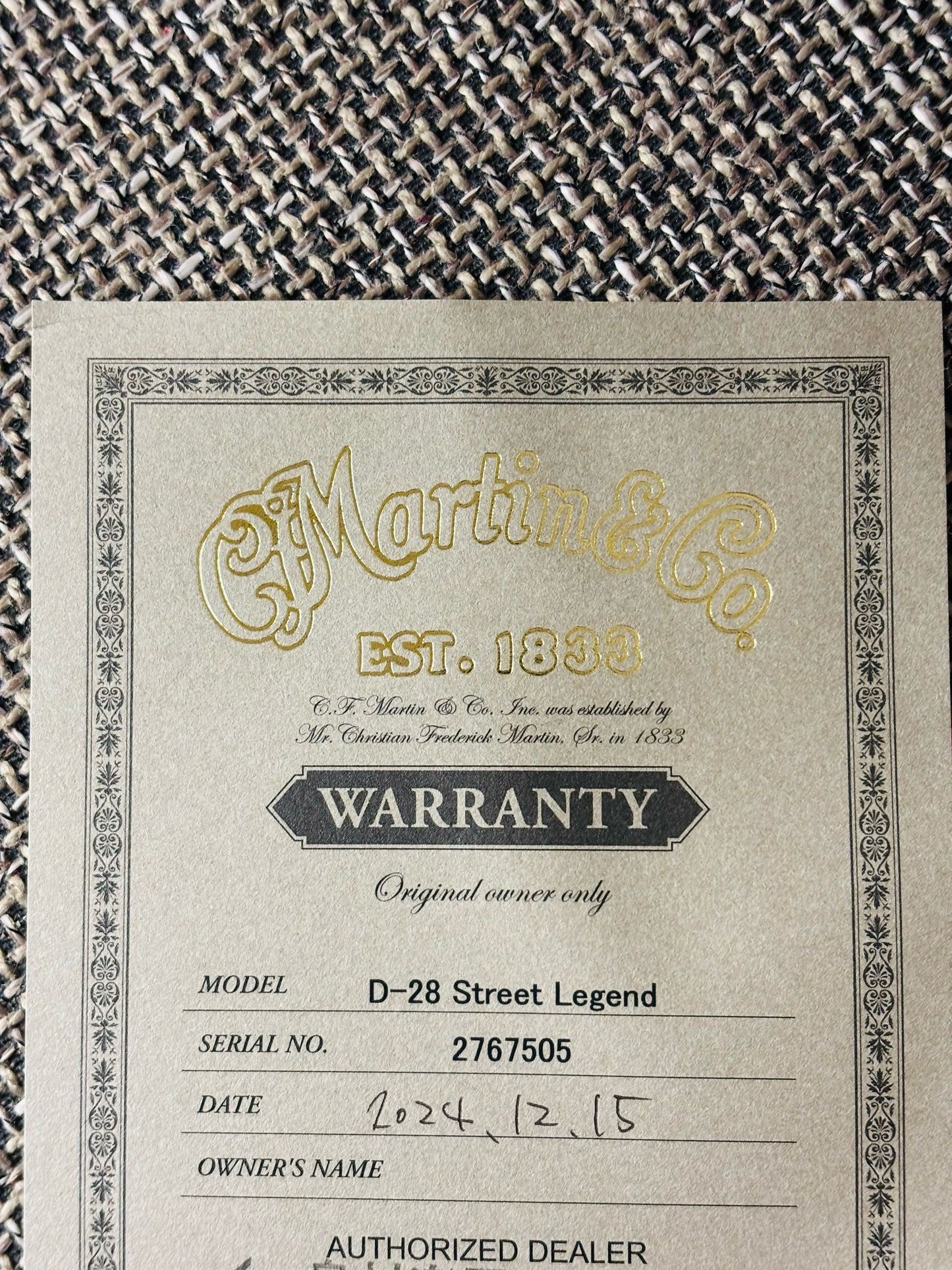 Martin D-28 Street Legend ( Pre-owned) 2024