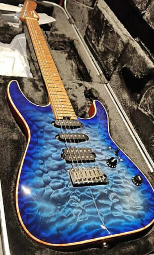 Charvel USA Select DK24 HSS 2PT CM QM - Blue Burst (Pre-owned)