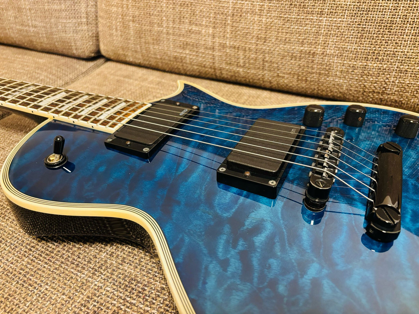 ESP E-II Eclipse QM / MB Marine Blue Burst (Pre-owned)