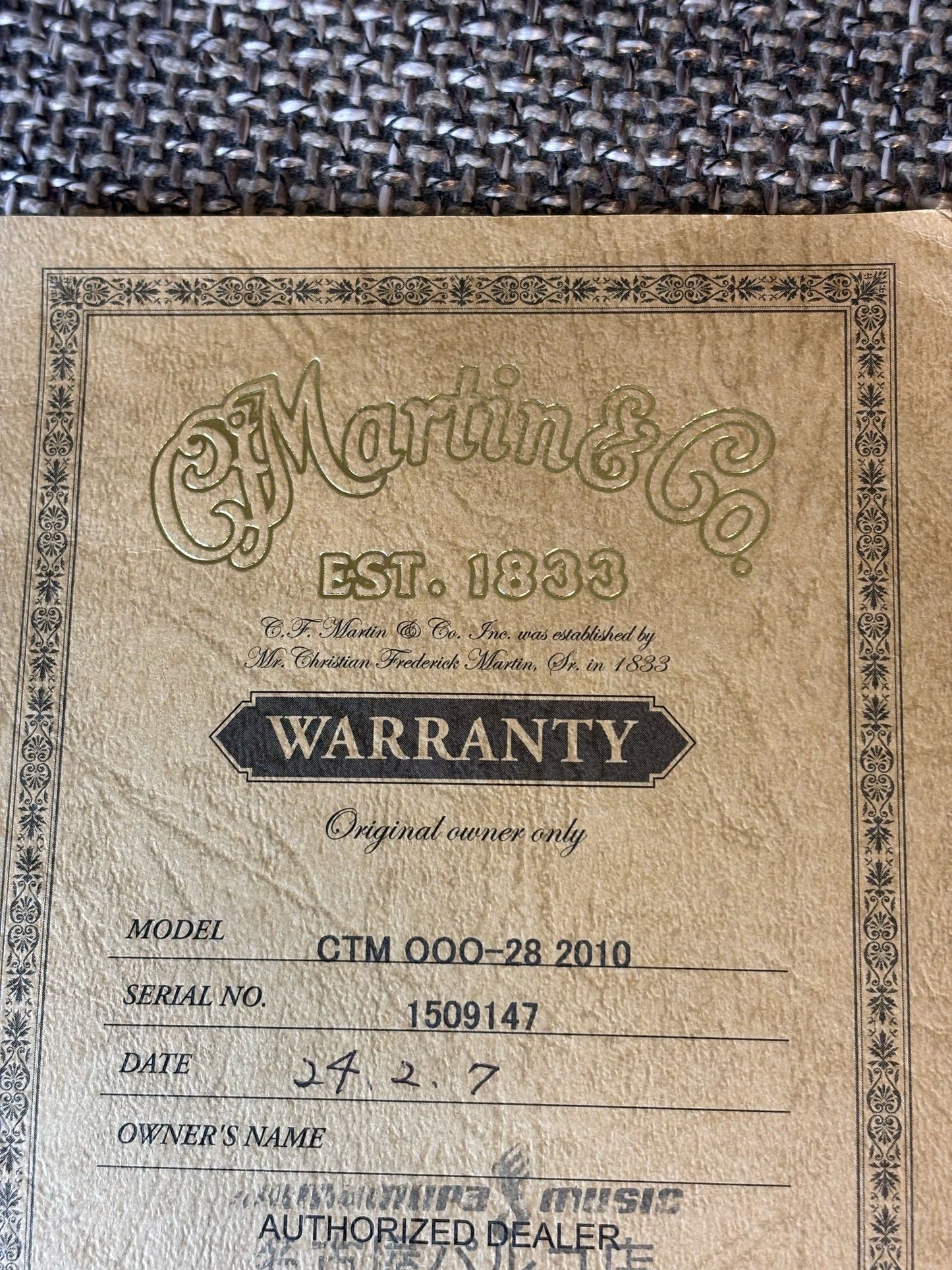 Martin 000-28 custom shop (Pre-owned) 2011 Premium Top /Genuine Mahogany