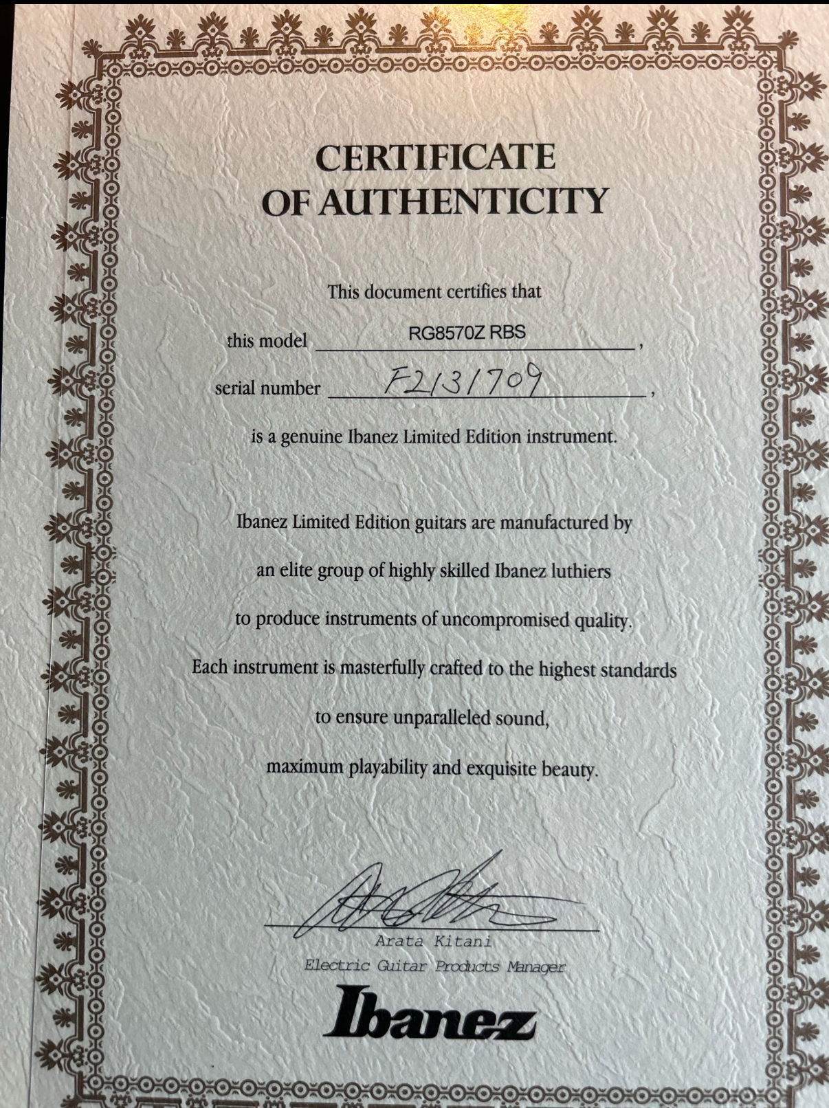 Ibanez J custom RG8570Z RBS 2021