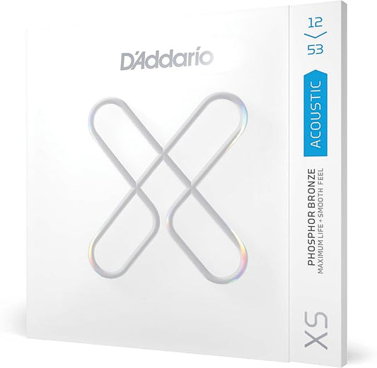 D'Addario XS Acoustic Guitar Strings, Phosphor Bronze, Light, 12-53