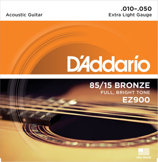 D'Addario EZ900 85/15 Bronze Extra Light Acoustic Guitar Strings
