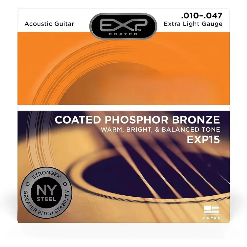 D'Addario EXP15 Coated Phosphor acoutic guitar strings 10-47