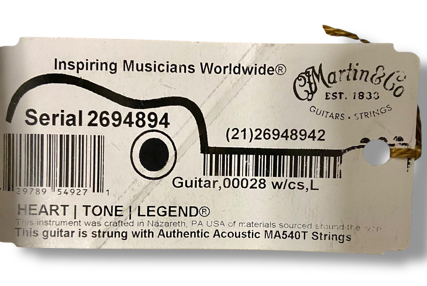 Martin 000-28L Left handed Reimagined (Pre-owned) 2022